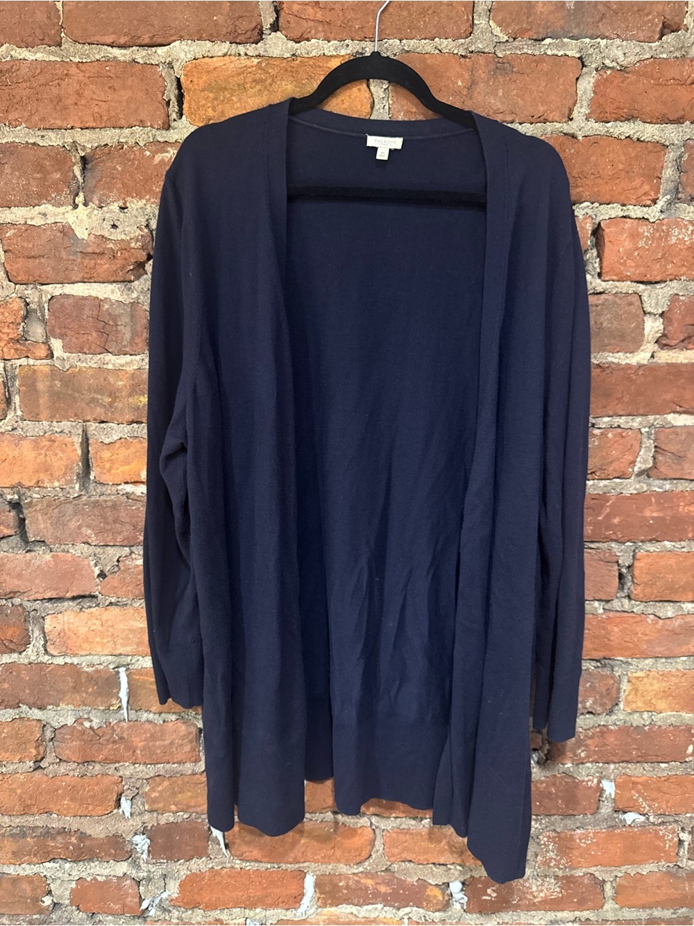 Talbots Women’s Open Front Navy Cardigan (53% Cotton)